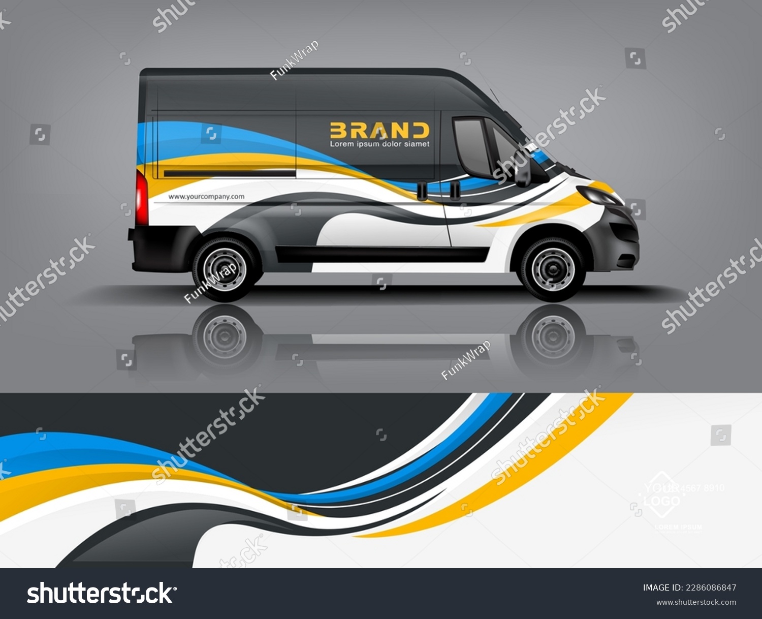 Car decal design vector. Graphic abstract stripe racing background kit designs for wrap vehicle, race car, rally, adventure and livery dekal a1