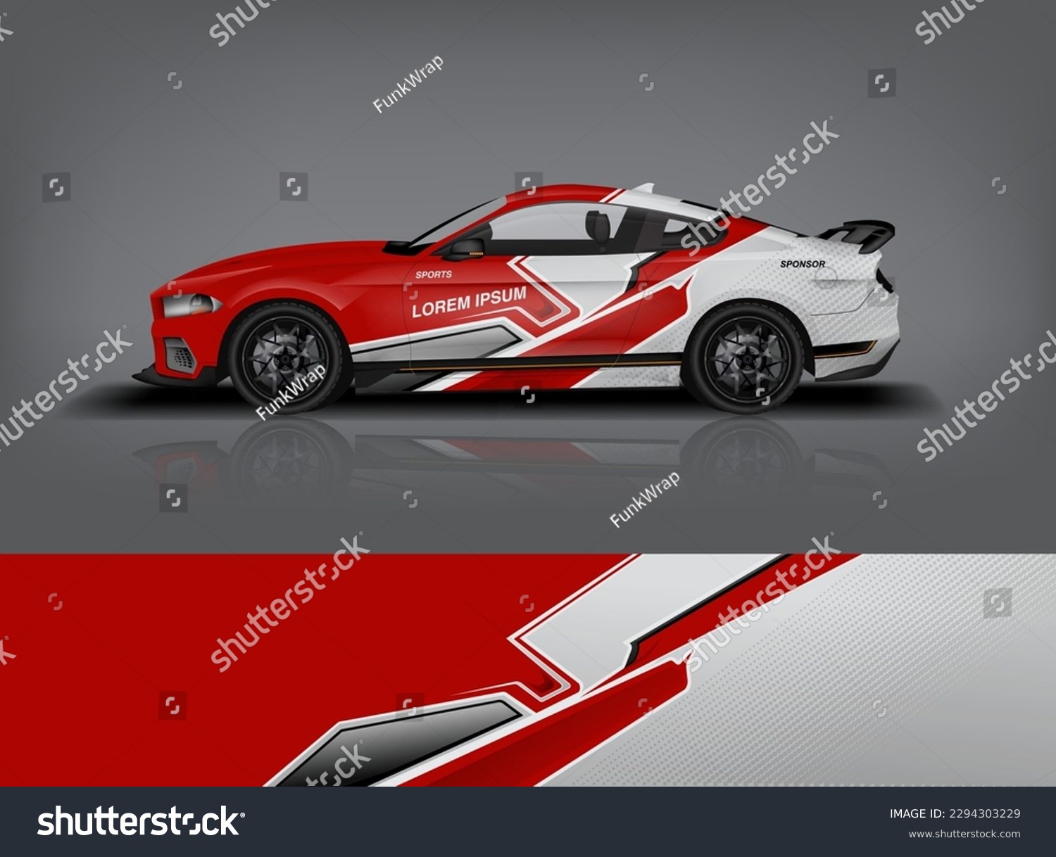 Car decal design vector. Graphic abstract stripe racing background kit designs for wrap vehicle, race car, rally, adventure and livery dekal a1