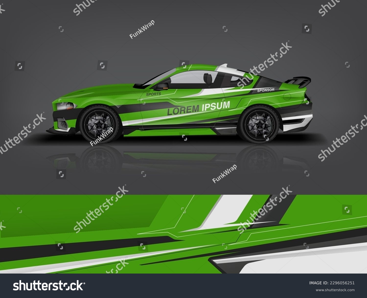 Car decal design vector. Graphic abstract stripe racing background kit designs for wrap vehicle, race car, rally, adventure and livery dekal a1