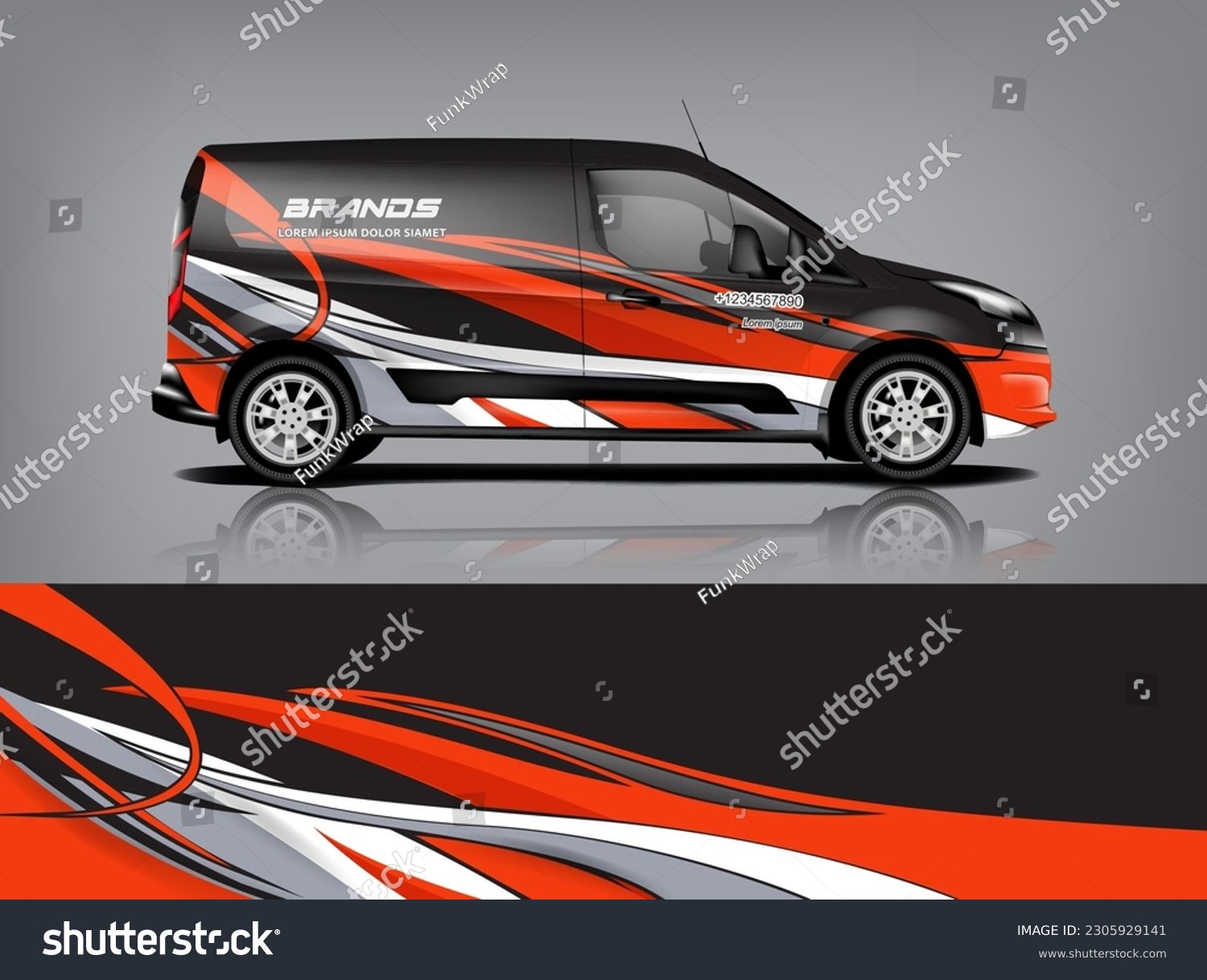 Car decal design vector. Graphic abstract stripe racing background kit designs for wrap vehicle, race car, rally, adventure and livery dekal a1
