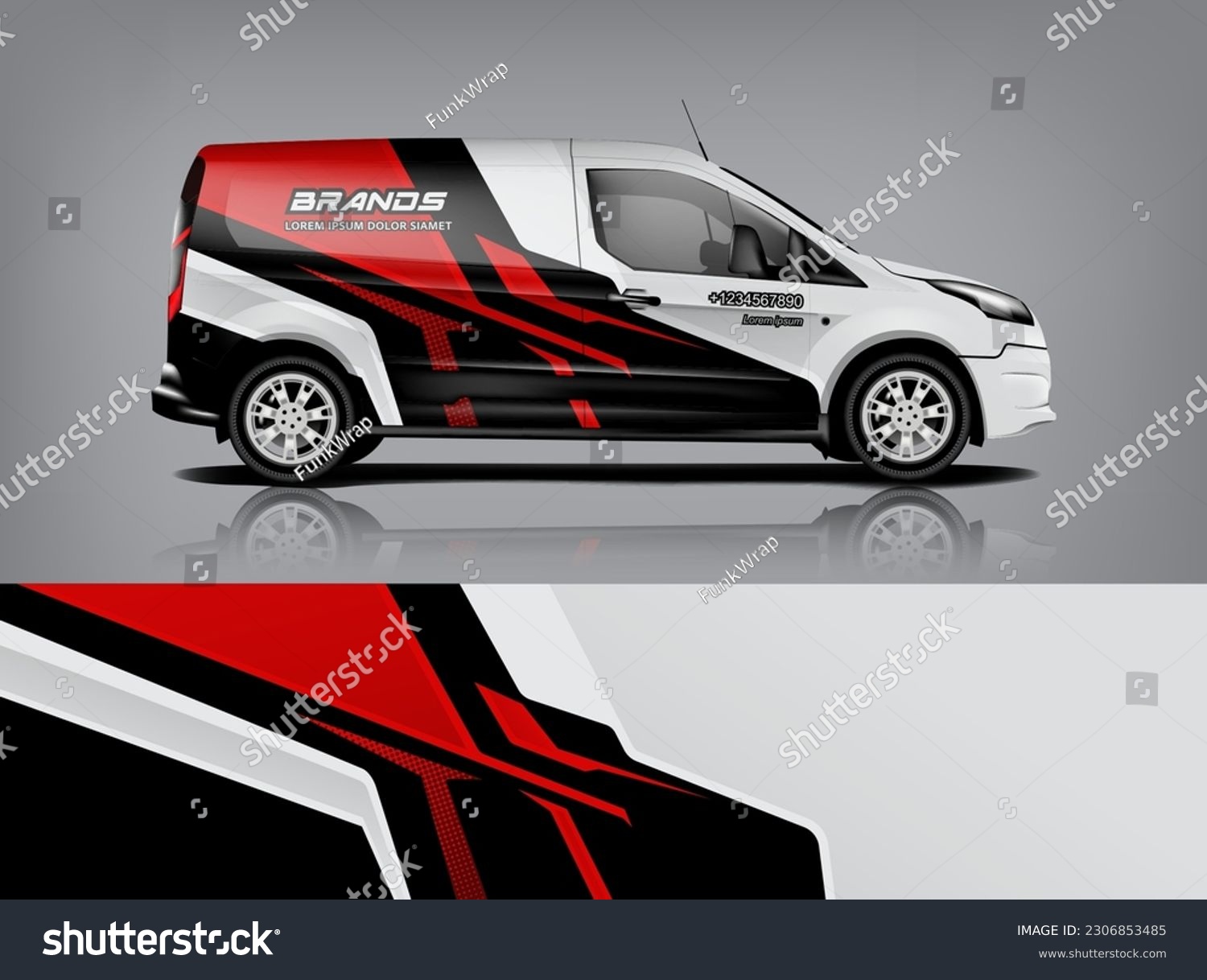 Car decal design vector. Graphic abstract stripe racing background kit designs for wrap vehicle, race car, rally, adventure and livery dekal a1