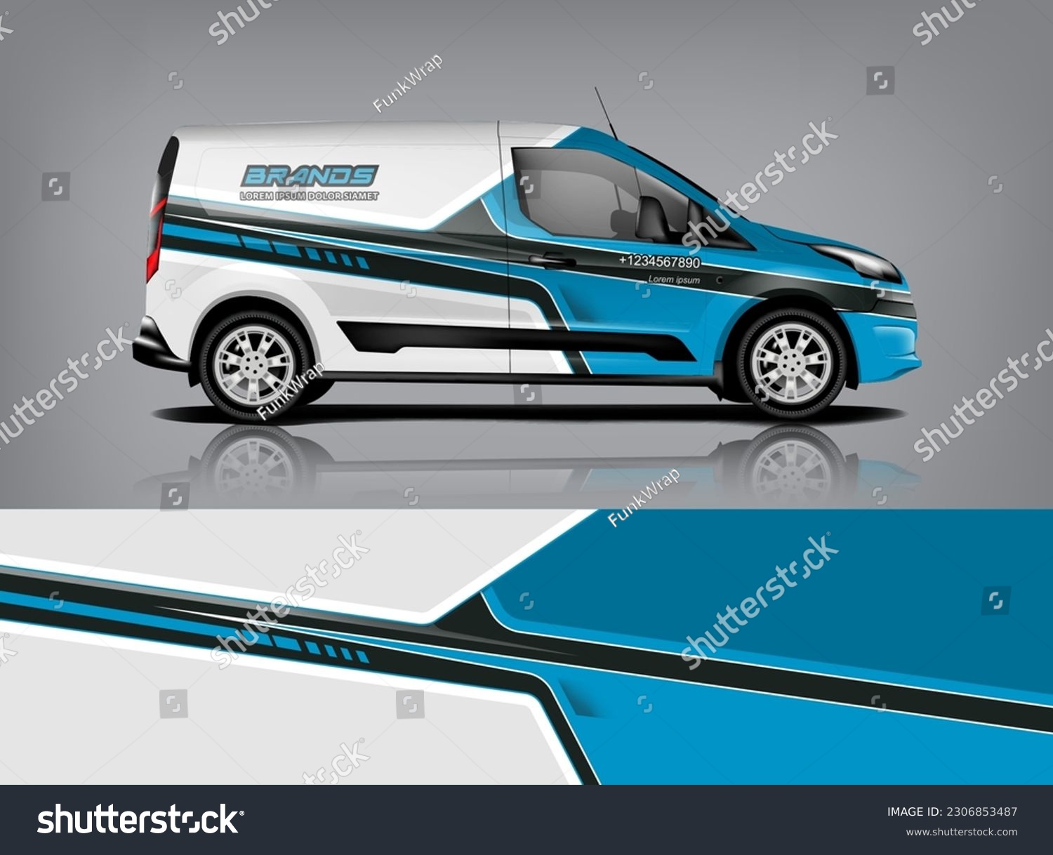 Car decal design vector. Graphic abstract stripe racing background kit designs for wrap vehicle, race car, rally, adventure and livery dekal a1