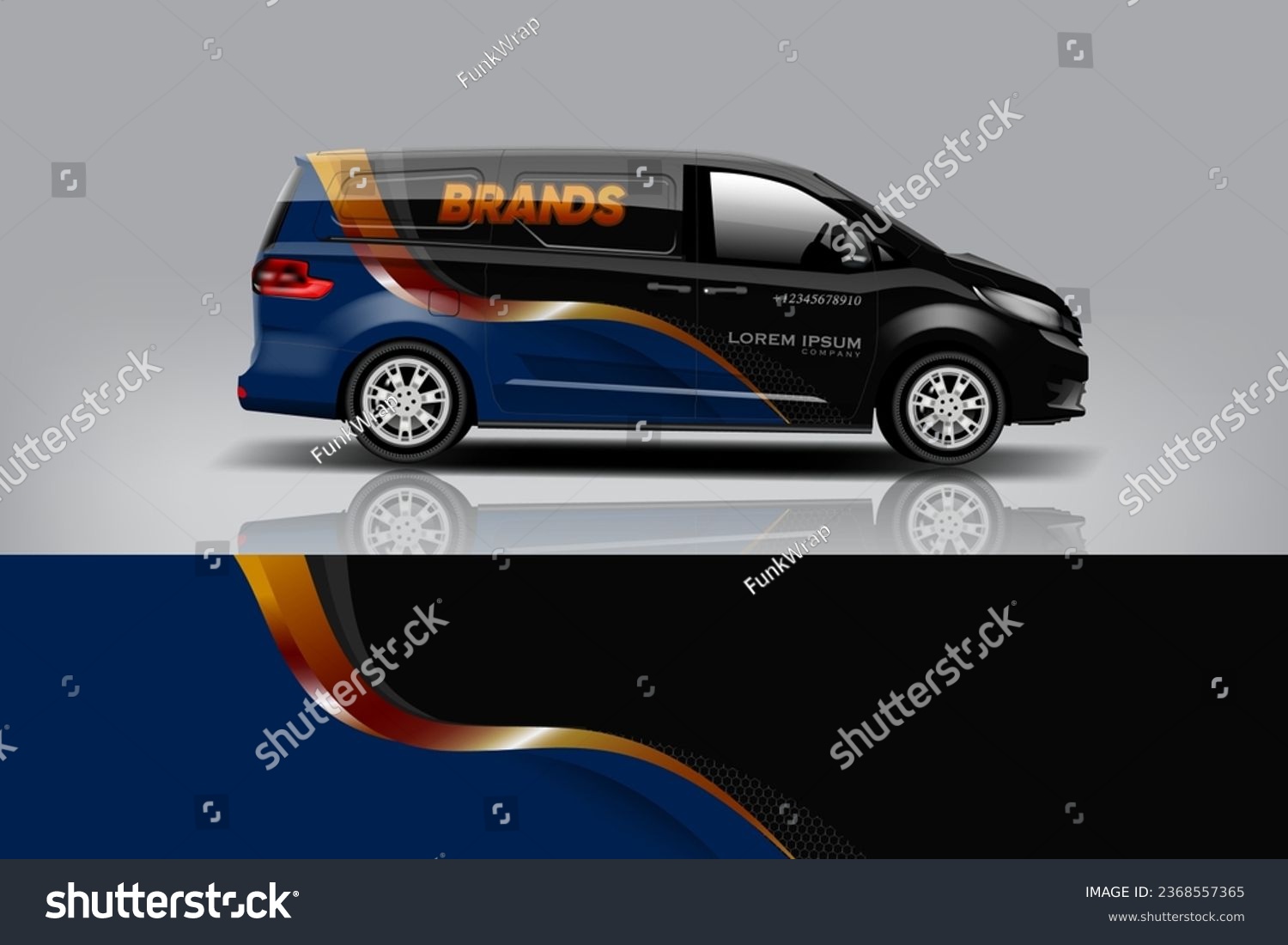 Van wrap design. Wrap, sticker and decal design for company. Vector format eps 10 dekal a1