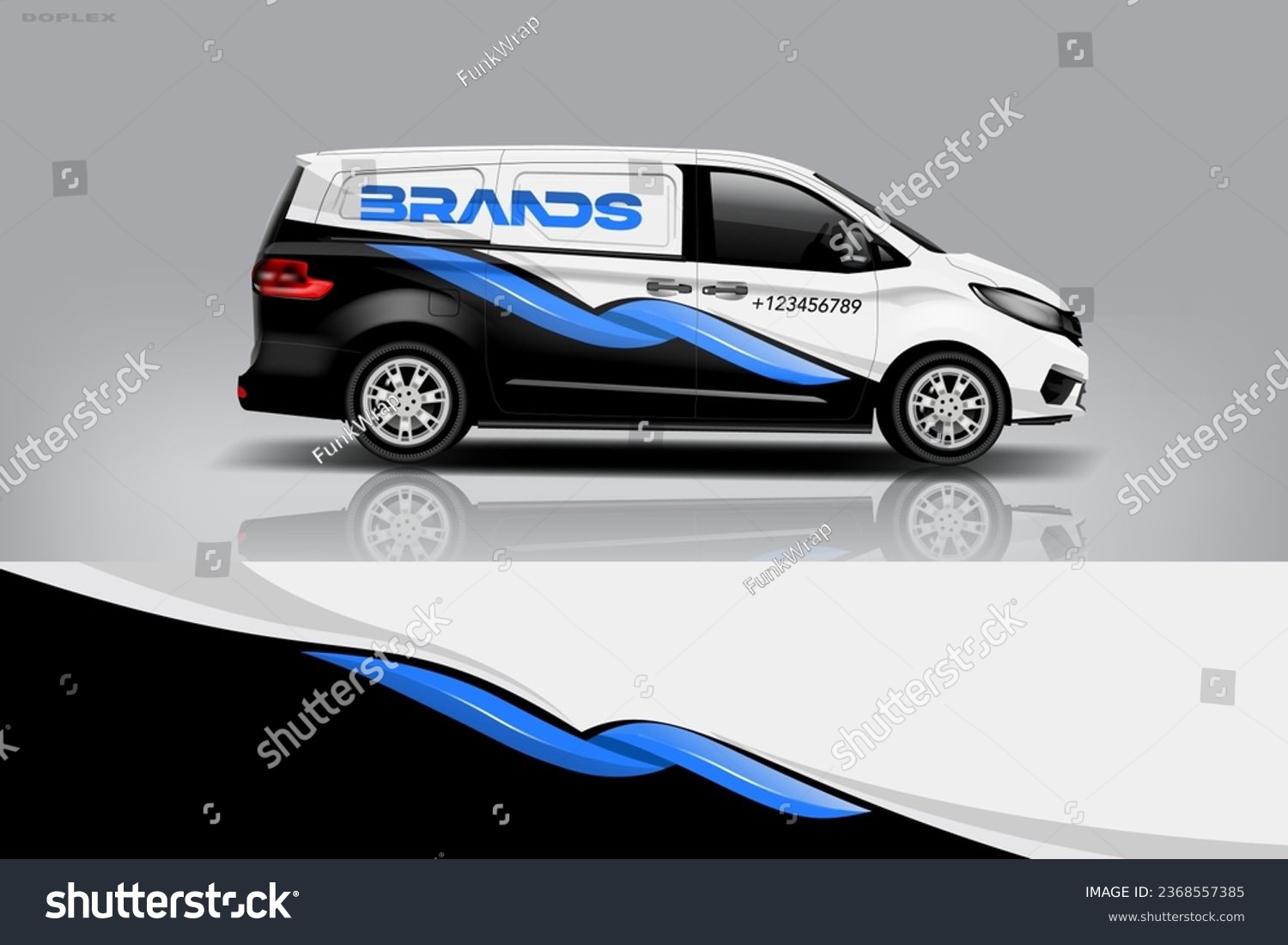 Van wrap design. Wrap, sticker and decal design for company. Vector format eps 10 dekal a1