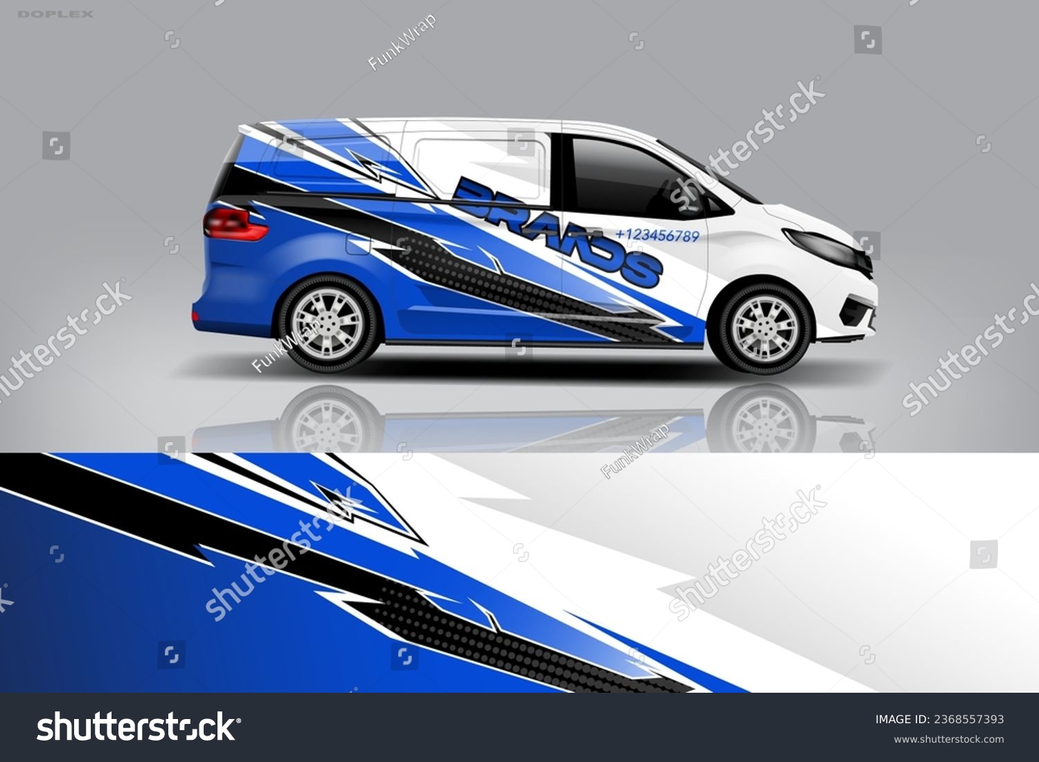 Van wrap design. Wrap, sticker and decal design for company. Vector format eps 10 dekal a1