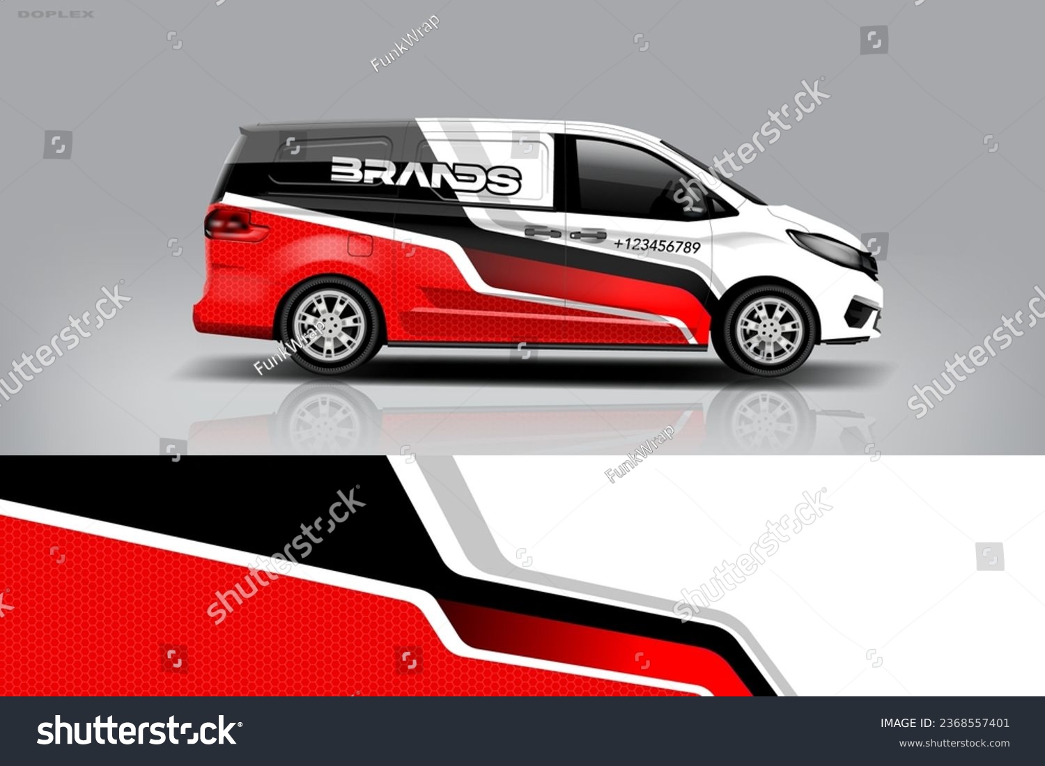 Van wrap design. Wrap, sticker and decal design for company. Vector format eps 10 dekal a1