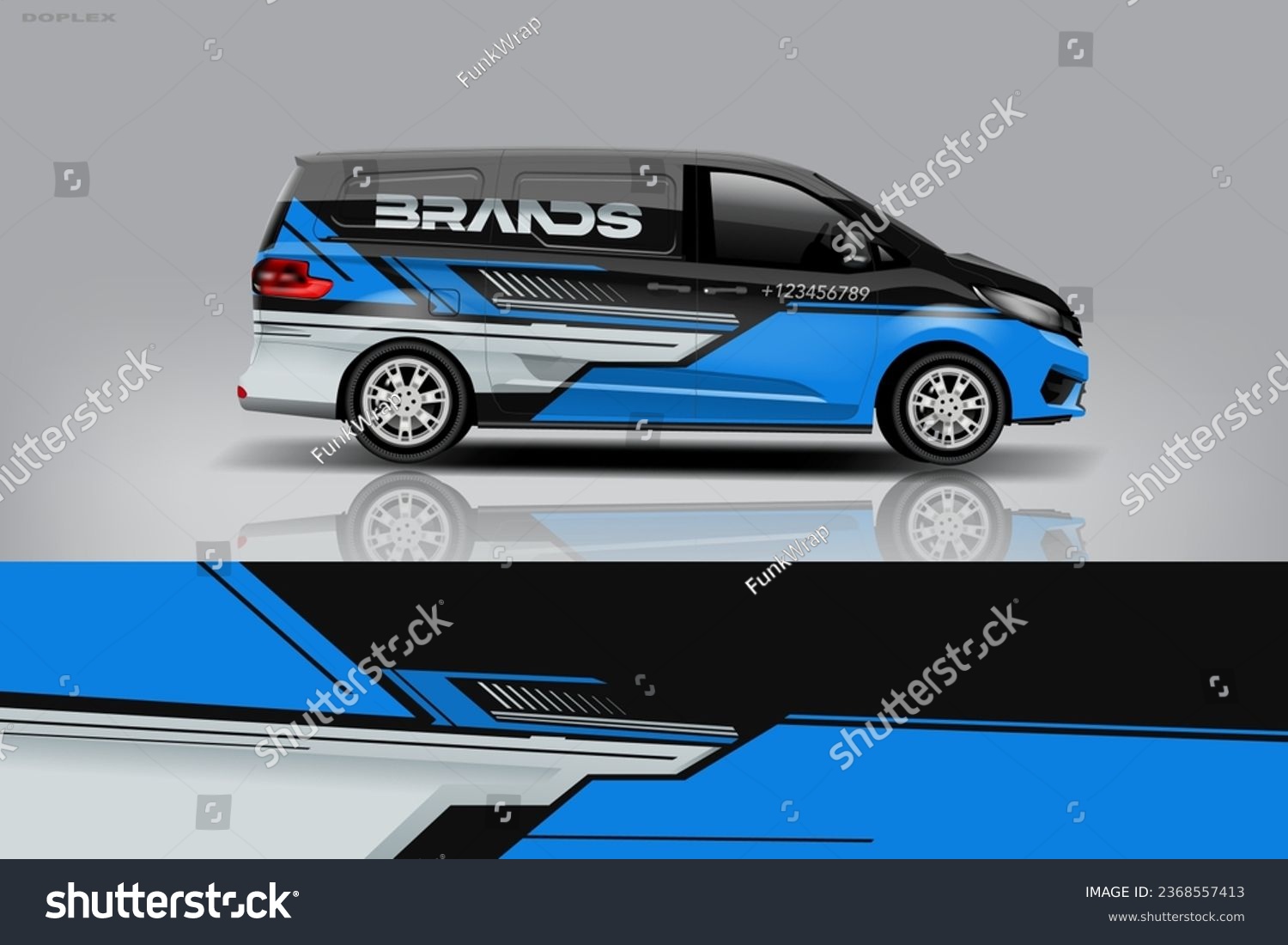 Van wrap design. Wrap, sticker and decal design for company. Vector format eps 10 dekal a1