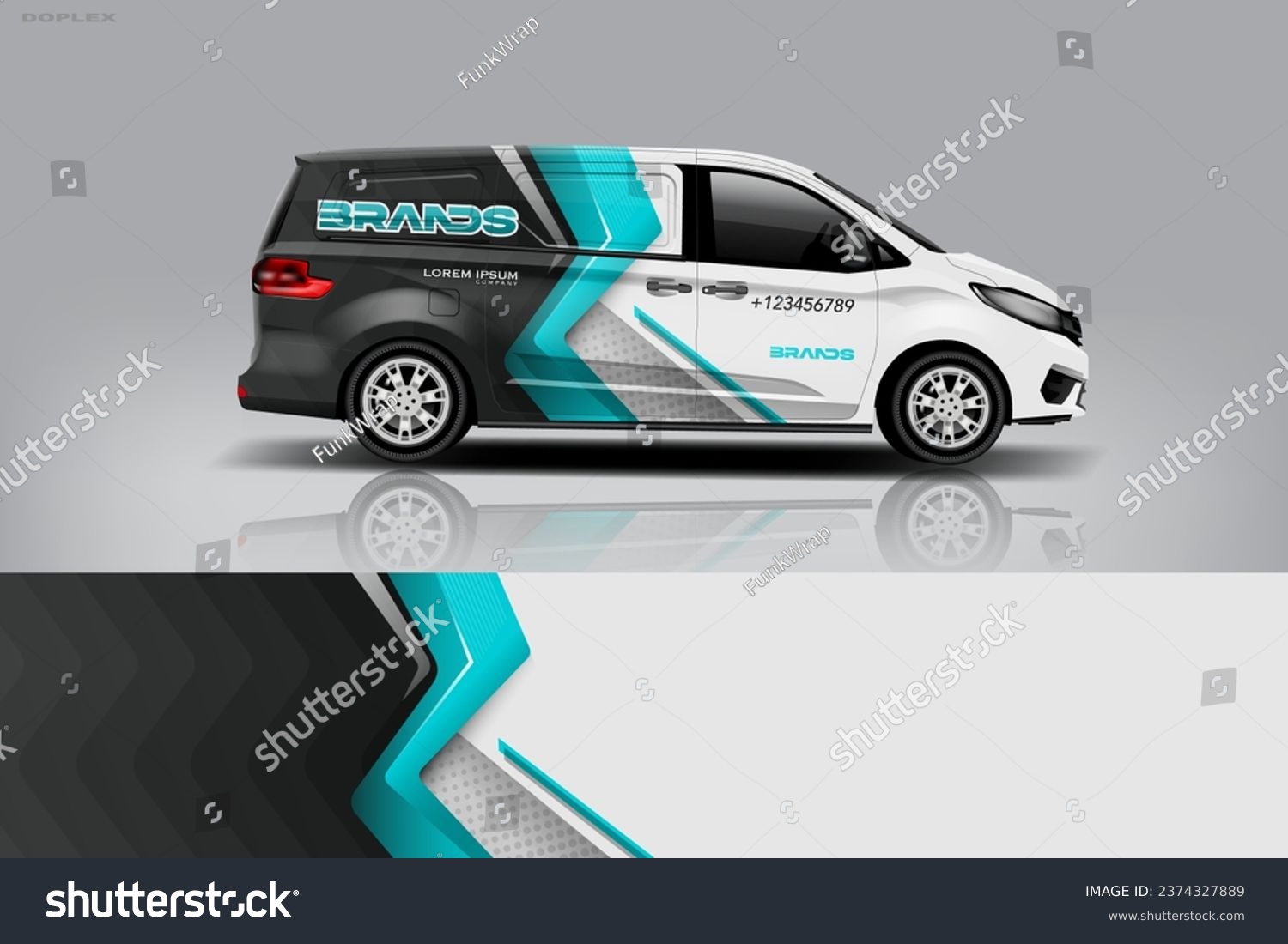 Van Wrap Design. Abstract geometric van wrap printable file eps10 dekal a1