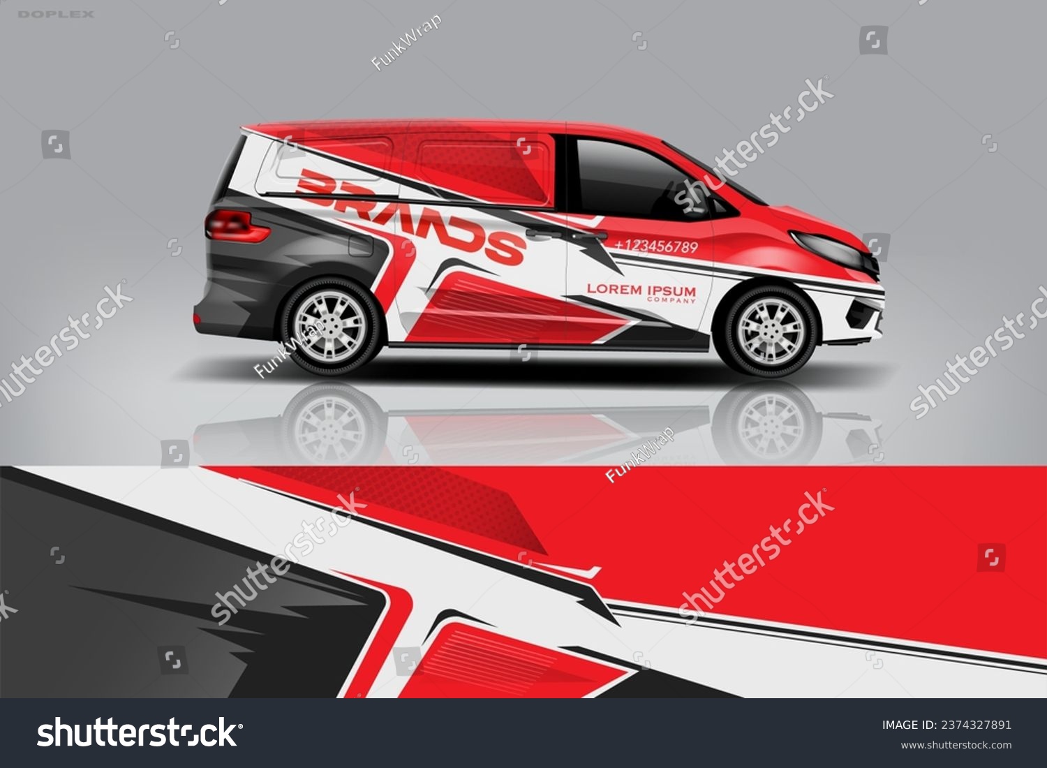 Van Wrap Design. Abstract geometric van wrap printable file eps10 dekal a1