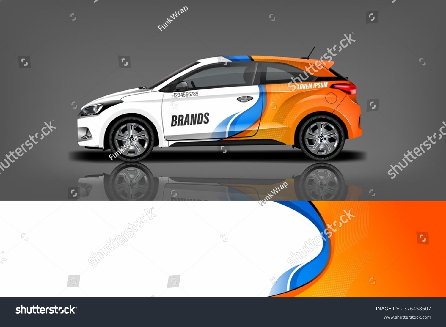 Van Wrap Design. Abstract geometric van wrap printable file eps10 dekal a1