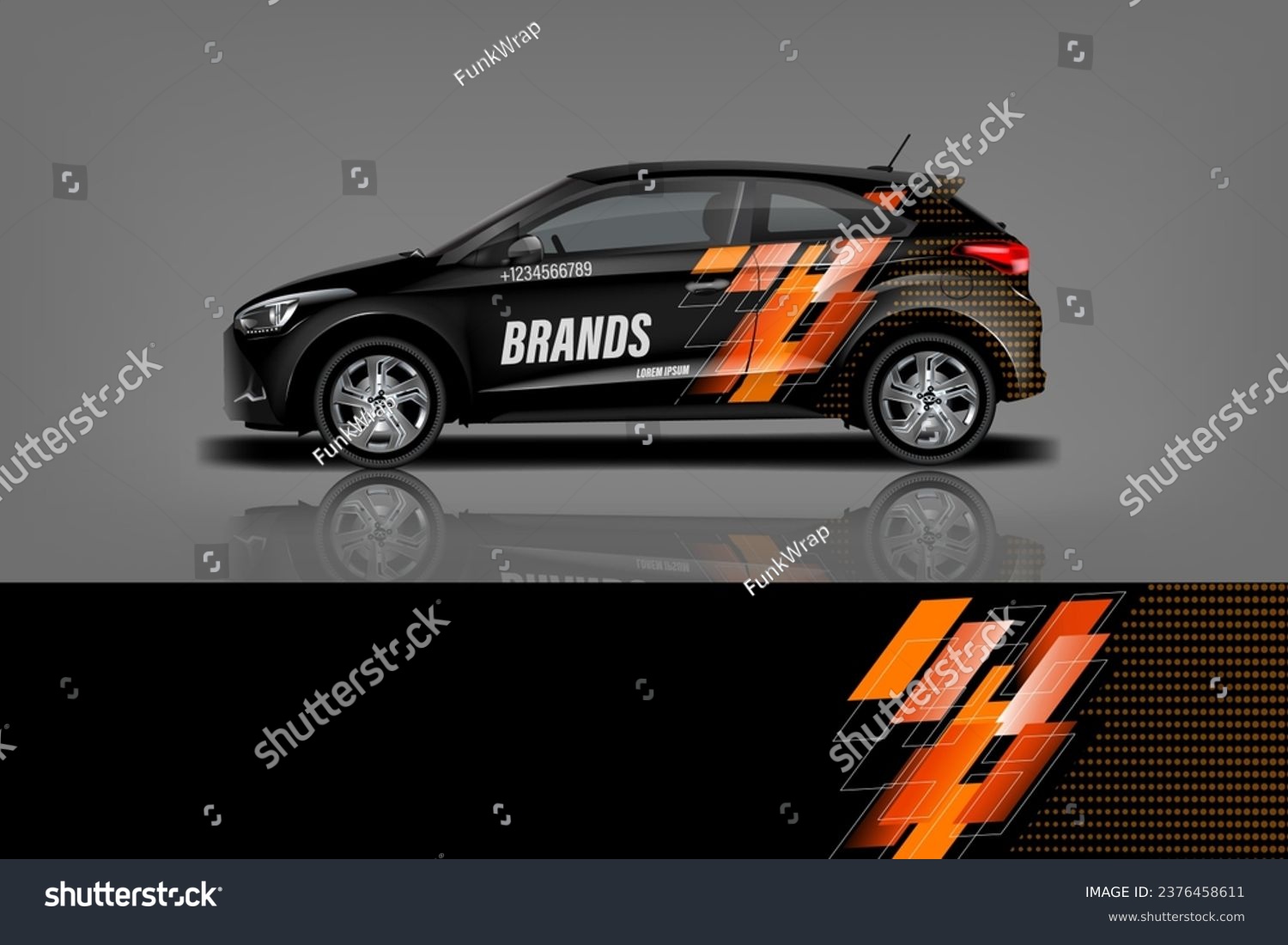 Van Wrap Design. Abstract geometric van wrap printable file eps10 dekal a1