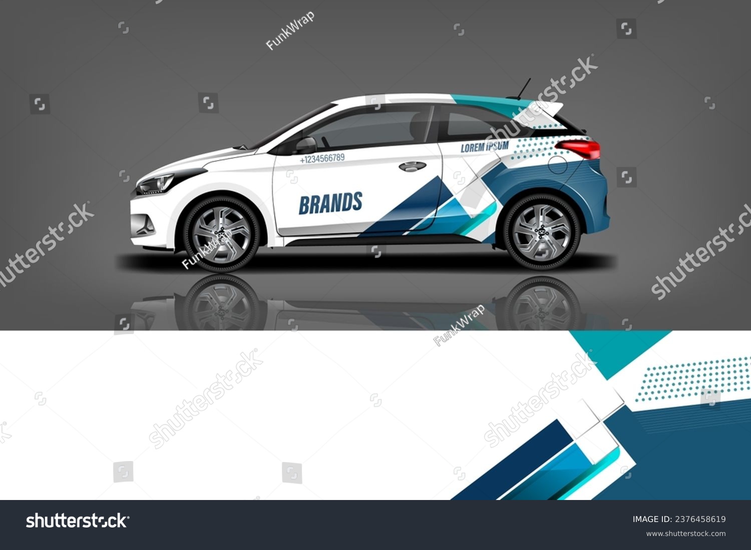 Van Wrap Design. Abstract geometric van wrap printable file eps10 dekal a1