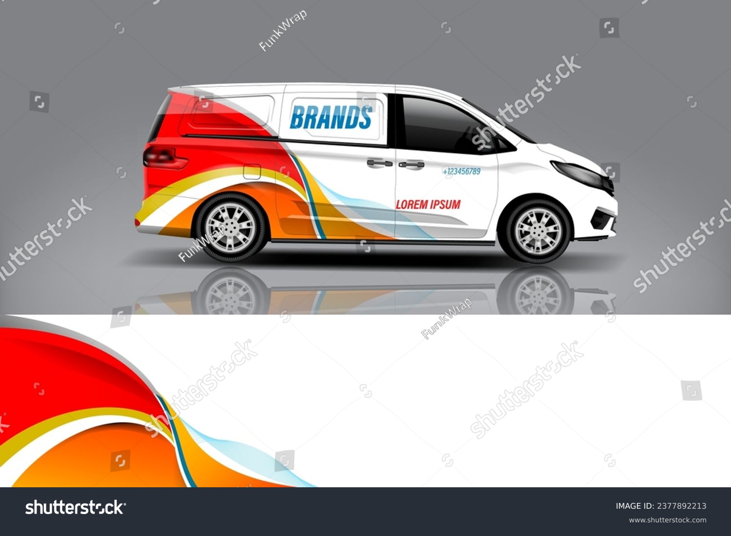 Van Wrap Design. Abstract geometric van wrap printable file eps10 dekal a1