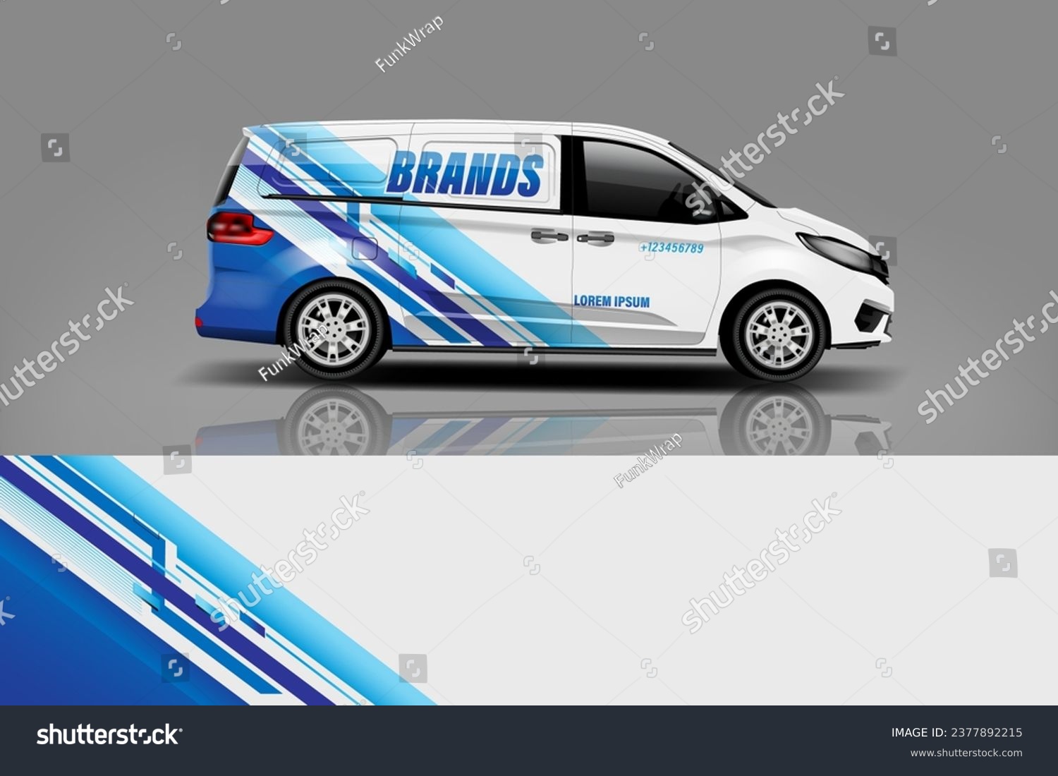 Van Wrap Design. Abstract geometric van wrap printable file eps10 dekal a1