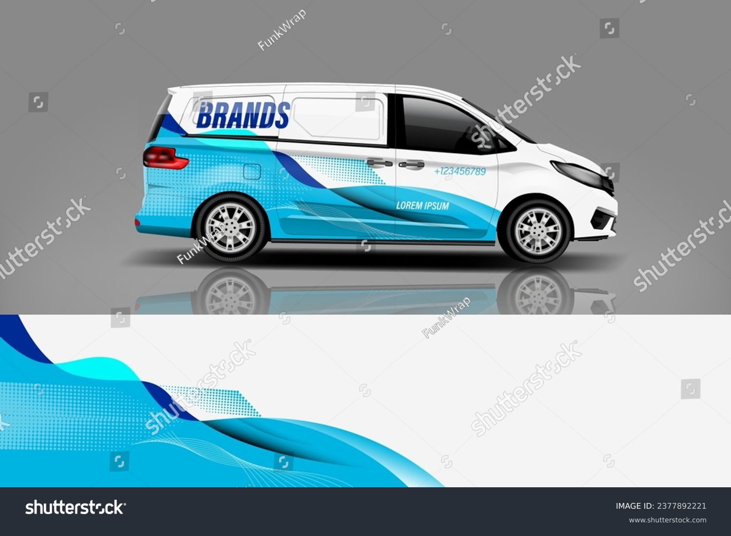 Van Wrap Design. Abstract geometric van wrap printable file eps10 dekal a1