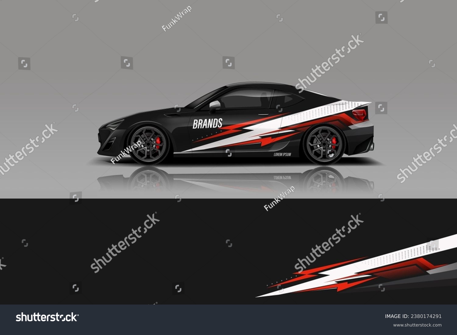 sport Wrap Design. Abstract geometric van wrap printable file eps10 dekal