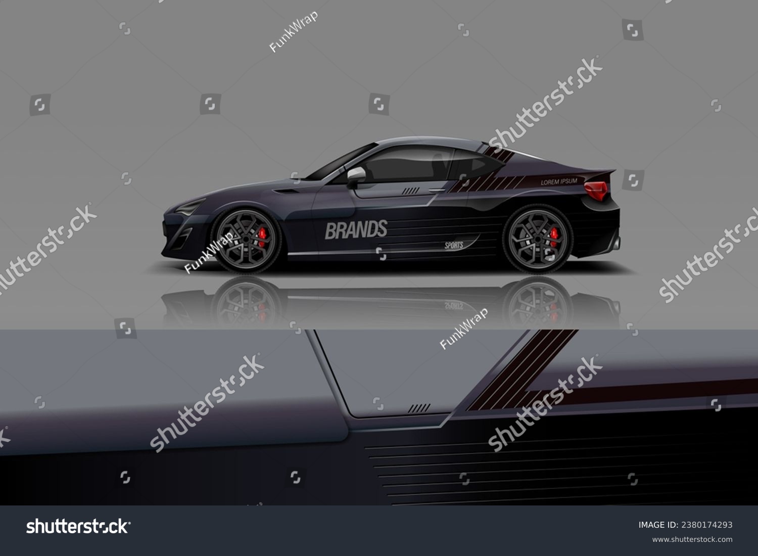 sport Wrap Design. Abstract geometric van wrap printable file eps10 dekal