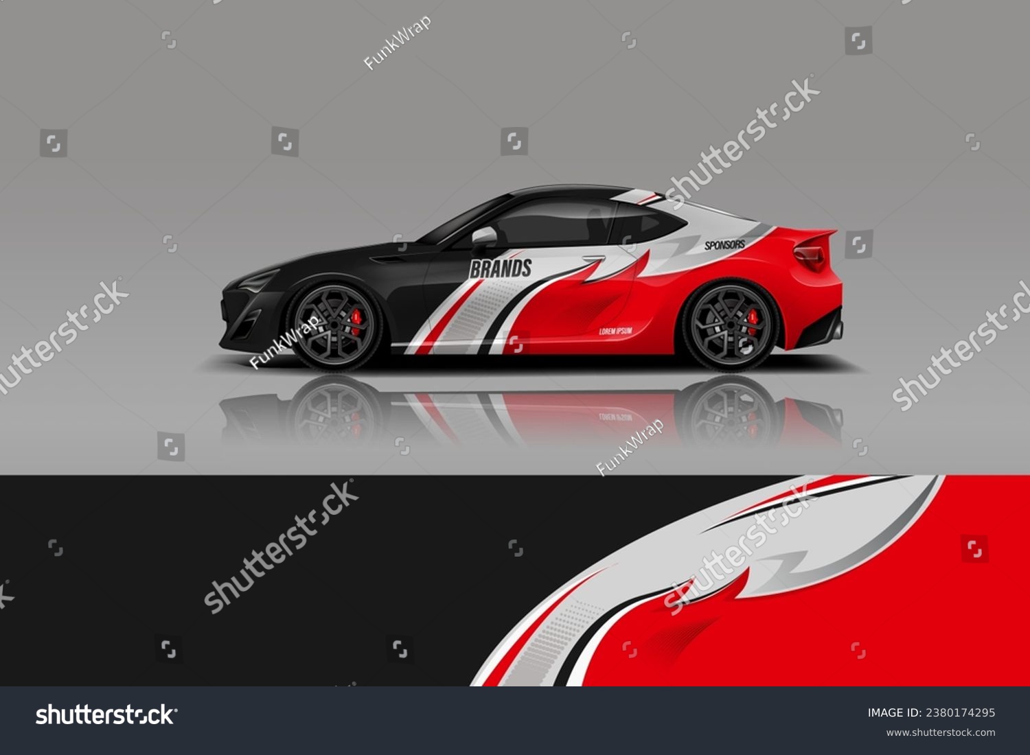 sport Wrap Design. Abstract geometric van wrap printable file eps10 dekal