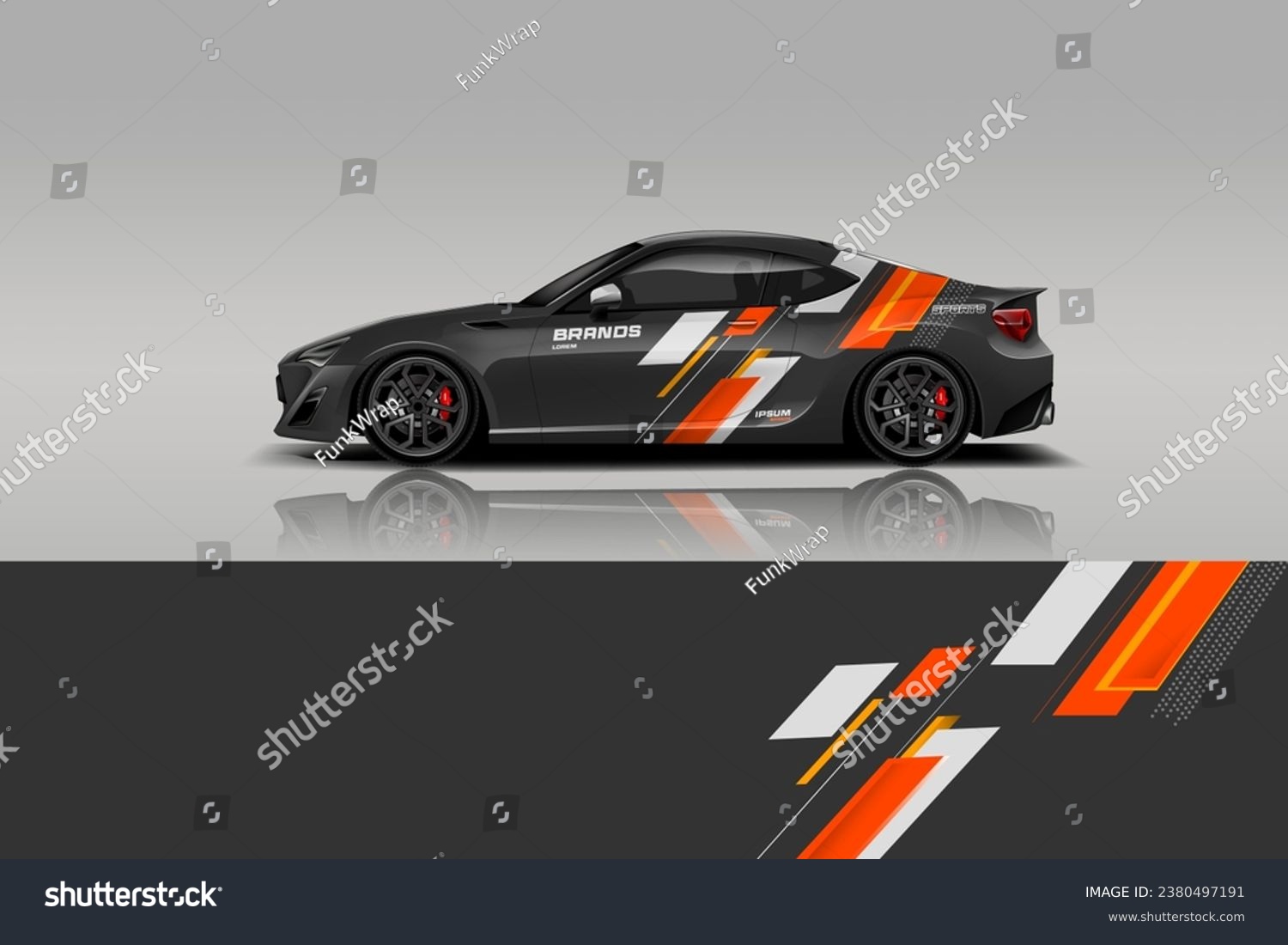 sport Wrap Design. Abstract geometric van wrap printable file eps10 dekal