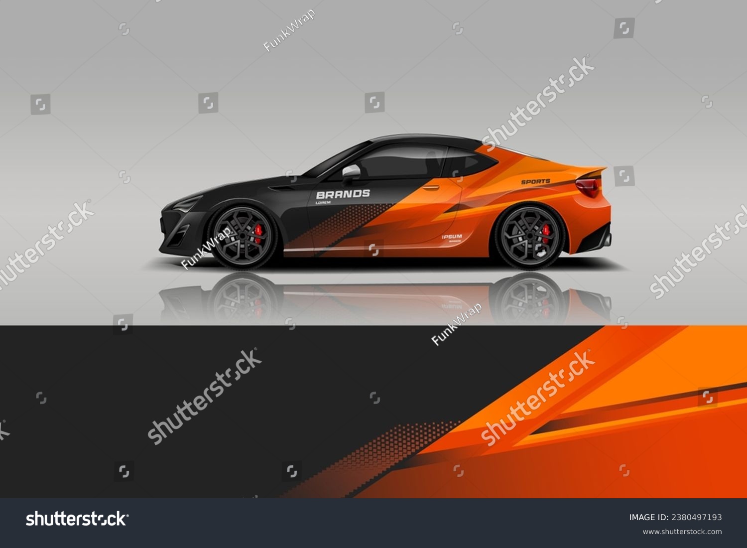 sport Wrap Design. Abstract geometric van wrap printable file eps10 dekal