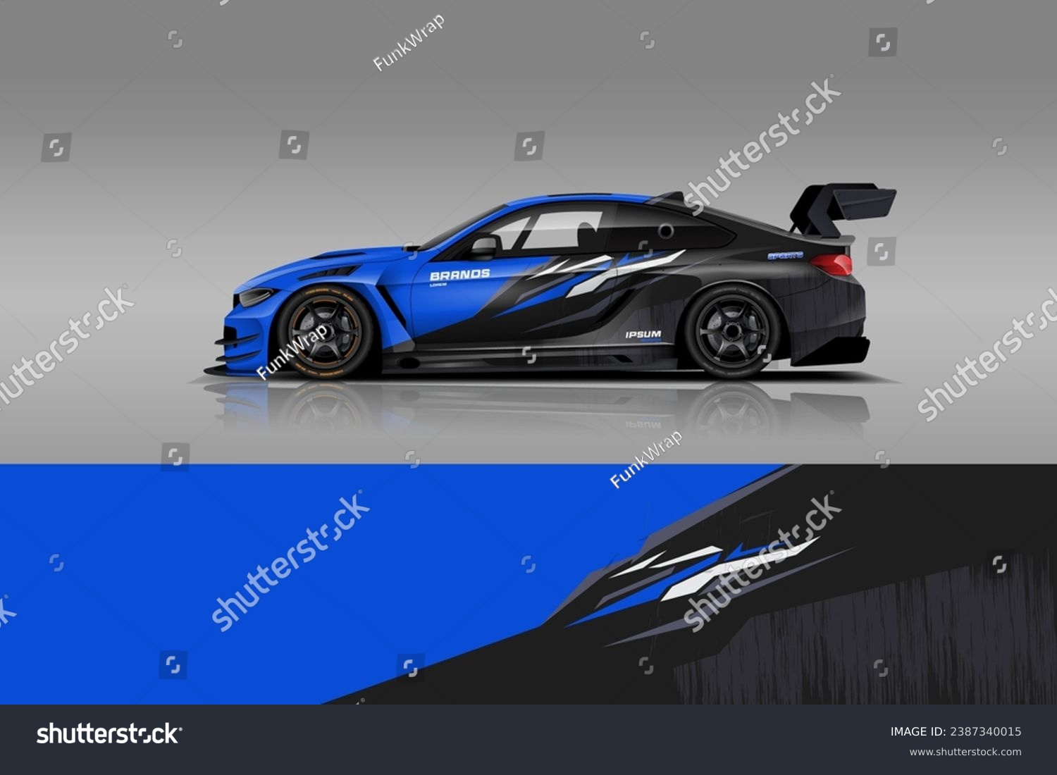 sport Wrap Design. Abstract geometric van wrap printable file eps10 dekal