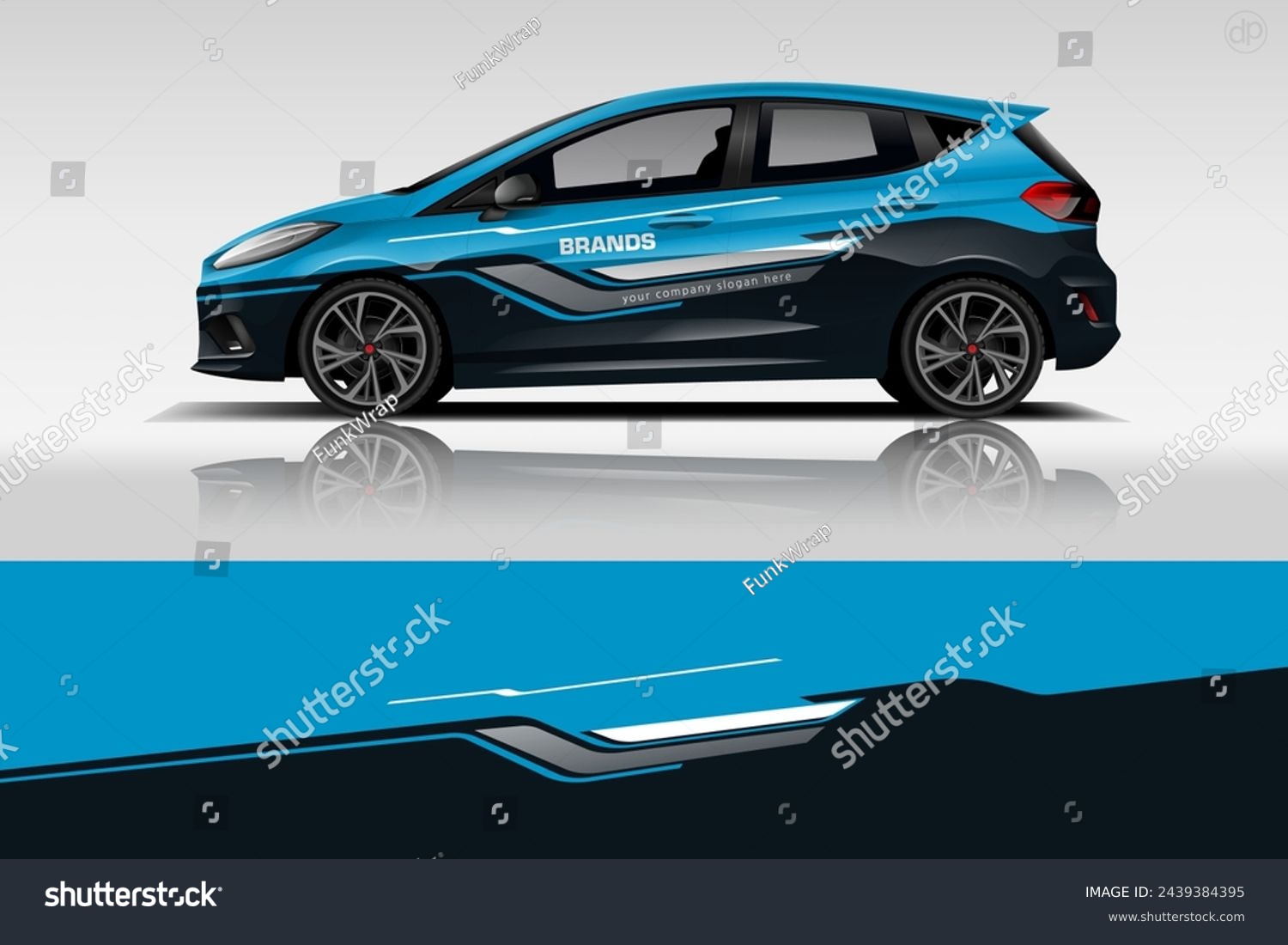 Car decal design vector. Graphic abstract stripe racing background kit designs for wrap vehicle, race car, rally, adventure and livery dekal