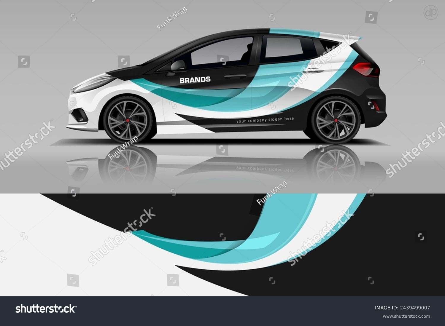 Car decal design vector. Graphic abstract stripe racing background kit designs for wrap vehicle, race car, rally, adventure and livery dekal