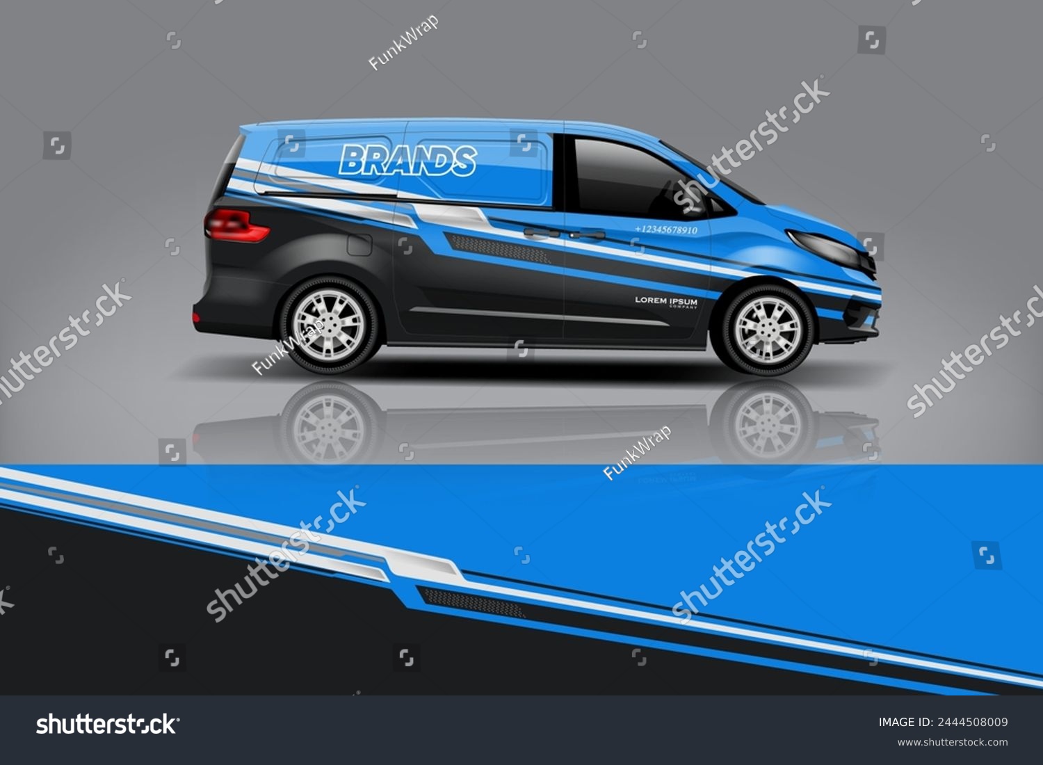 Car decal design vector. Graphic abstract stripe racing background kit designs for wrap vehicle, race car, rally, adventure and livery dekal a1
